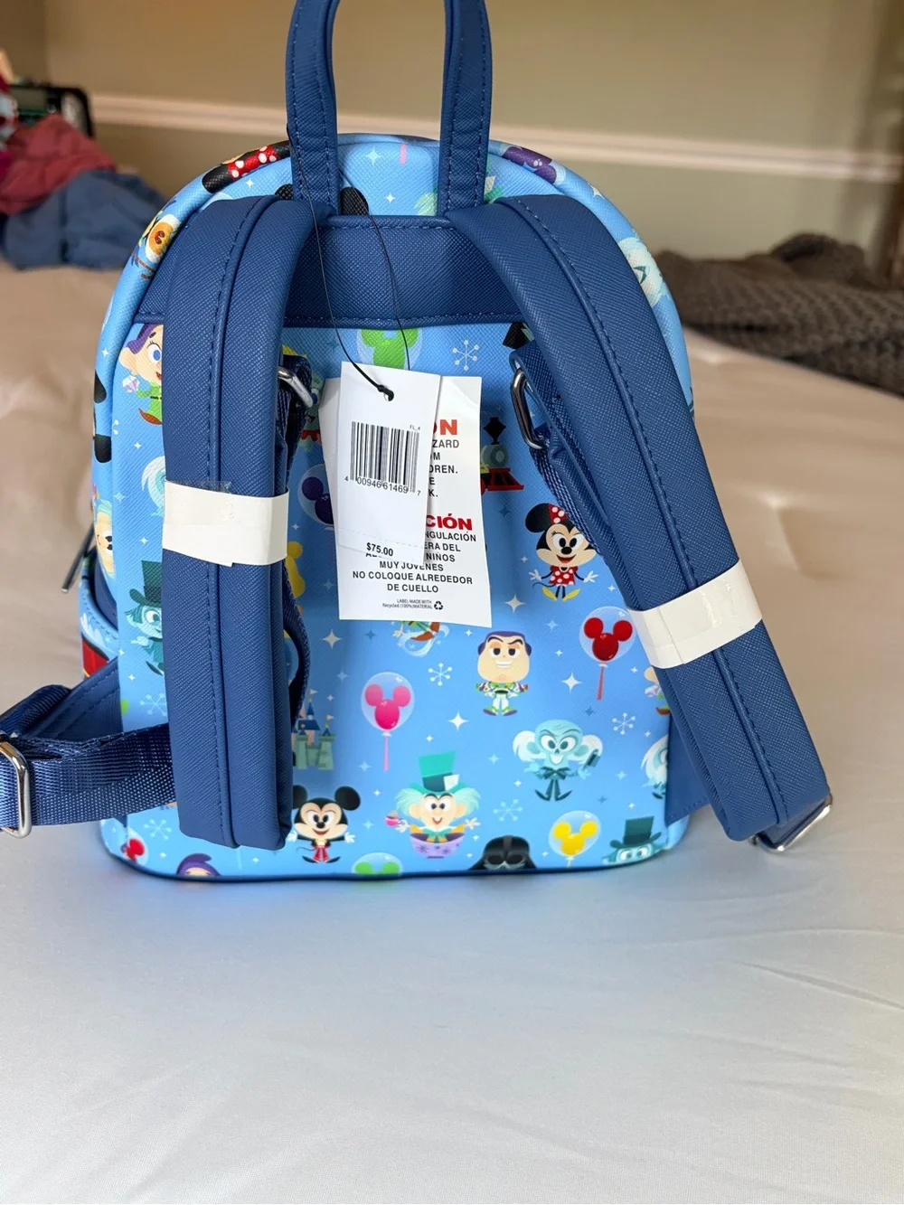 Loungefly Disney Parks Chibi Icons Characters & Attractions Mini Backpack Blue